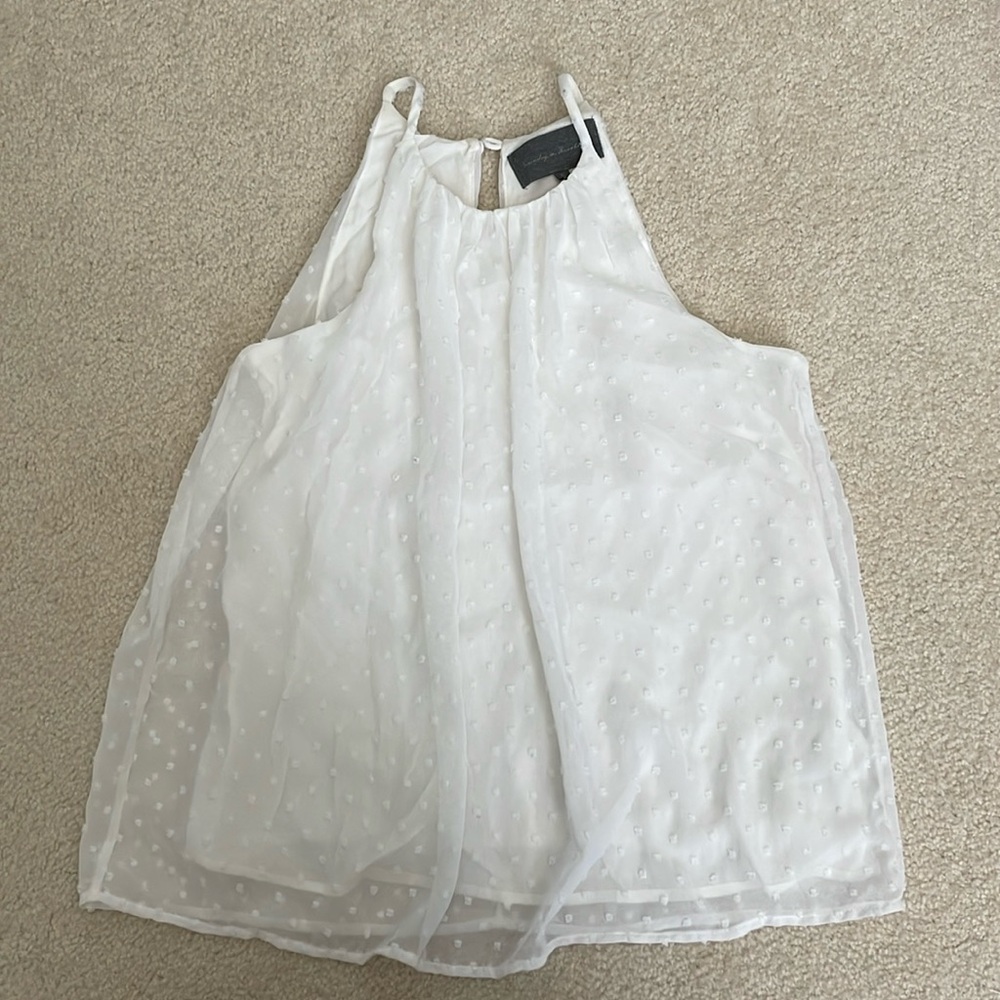 White textured baby doll top